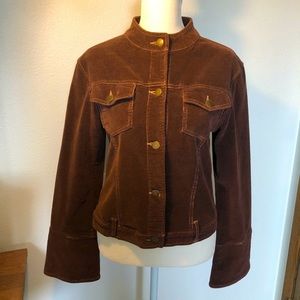 Tulle Brown Medium size corduroy short waisted jacket